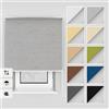 Estika Tenda a rullo oscurante termica con foratura - 170 x 220 cm - Lino grigio - montaggio a soffitto o parete, per interni, per finestre, protezione solare