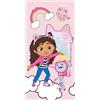 Jerry Fabrics Gabbys Dollhouse, telo da bagno, telo doccia Catnip Purrfect, 70 x 140 cm, 100% cotone, Dream Works