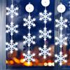 VEEKAY 4 Pezzi Lampada ventoso Per Natale, Luci Finestra ventoso, 12 Fiocchi di Neve LED Elementi Natalizi, Biancofreddo, Timer, Batteria