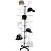 Owneed Supporto per cappelli in metallo, grande appendiabiti commerciale, per cappelli, stand indipendente, girevole per guardaroba, negozio, ufficio (57 x 170 cm)