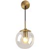 MZStech Lampada da parete industriale vintage 15 cm vetro globo goccia a parete apparecchio camera da letto corridoio lampada da parete retrò sfera di vetro Chiaro(Chiaro)