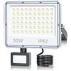 TOPAUBUB Faretto LED da Esterno con Sensore di Movimento 50W, Faro LED Esterno con Sensore Movimento 5000LM 6500K Bianco Freddo Impermeabile IP67 per Faretti Giardino(1 Pezzi)