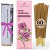Calmveda Rosa Set Bastoncini Incenso - (80 incenso naturale) Incenso Bastoncini Naturali Senza Carbone Utilizzando Fiori Riciclati | Incensi Naturali Romantico Per Promuovere Amore E Cura, set incenso