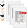 HIMEETIME® 3x A4 21x30 cm Cornice in legno bianco,Cornice in legno in vero legno per esporre un'immagine di 15x20 cm con tappetino o 21x29.7 cm senza tappetino,Cornice per fotografie A4