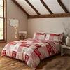 Catherine Lansfield Christmas Let It Snow - Copripiumino matrimoniale e federe, colore: rosso naturale