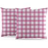 ggaimwf Copricuscini a Quadretti Confezione da 2 40x40 cm Fattoria Fodere per cuscini decorativi Controllato Copricuscini rosa Quadrati per Divano Soggiorno Home decor Federa per cuscino sparsa