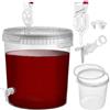 KADAX Set di secchi per fermentazione 33L con rubinetto di scarico, gorgogliatore e tappo di gomma, contenitore per fermentazione in plastica con rubinetto di scarico, tappo di fermentazione e tappo