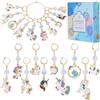 SUNNYCLUE 1 scatola 20 pezzi Marcatori Punto Smalto Carino Unicorno Fascino Chiusura A Leva Fermagli Marcatori Uncinetto Clip Rimovibile su Metallo Marcatori per Maglieria Ciondoli per Uncinetto Tessi
