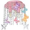 LM-Lighting Lampada a sospensione per ragazza con farfalle decorative e cristalli (rosa)