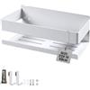 EXLECO Mensola Doccia Acciaio Inox Mensole Bagno Adesivo Mensola da Doccia Senza Foratura con 4 Ganci Organizzatore Parete Portaoggetti Doccia Mensola Muro Bagno Organizer Bagno Accessori Bagno Bianco