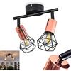 hofstein Lampada da soffitto Baripada, lampada da soffitto a 2 luci in metallo nei colori nero/rame, lampada dal design moderno con paralumi regolabili, 2 x attacco E14, con effetto luce, senza lampadina/e