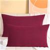 SWJ-swjssb Copri Cuscini Velluto A Coste - Set di 2, Fodere Quadrato E Rettangolare, Copricuscino Elasticizzati con Cerniera, per Divano E Camera da Letto, Lavabili(Burgundy,30x60 cm Set of 2)