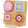Lifewit Tavola di Blocco per Uncinetto con 20 Ganci, Blocchetto Quadrato in Bambù da 30 cm per Progetti a Maglia e All'uncinetto, Accessori per Uncinetto, Regali per Uncinettisti