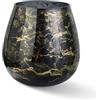 Terroso - Vaso - Vetro nero soffiato a bocca - Aspetto lussuoso, elegante e raffinato - 25 cm di altezza - Effetto marmo - Vaso per fiori
