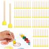 Caldamn Set di 80 pennelli rotondi in spugna per bambini, 1,5 cm, set di pennelli a pois, spugne, pennelli per pittura, timbri in spugna per bambini, per pittura fai da te, artigianato, utensili in ceramica