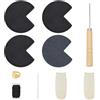 NBEADS 1 Set di Riparazione Angoli Borsa, Toppa In Pelle per Angolo Borsa Ago Filo Ditale Culle per Le Dita Kit Da Cucito In Pelle per Angolo Borsa Progetti di Cucito e Artigianato, Nero