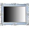 Lnxp Specchio da parete in argento - oro doppio colore 90 x 70 cm antico barocco rococò shabby chic rinascimentale stile giovanile design retrò con decorazioni di lusso raffinate 58SP
