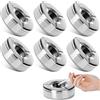 Mumjooyi 6 Pezzi Posacenere Rotondo in Acciaio Inox Posacenere da Esterno Ashtray da Tavolo con 3 Grooves Adatto per Balcone Casa Giardino Bar Ristoranti Hotel