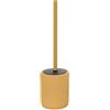 Generico Accessori Bagno in Ceramica Linea Color Giallo Soft-Touch - Set Bagno Moderno con Design Cannettato, Varianti Dispenser Sapone, Portaspazzolino e Portascopino WC (Portascopino WC)