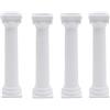 MEISO 4 Pezzi Colonne Romane, Statua in Plastica Bianca, Props Colonne per Fidanzamento, Compleanno, Decorazione da Tavolo, Matrimoni, Decorazione di Eventi E Scene (12.5 CM)