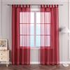 ESLIR Tende con passanti, tenda trasparente per finestra con passanti, voile, color bacca, L x A 140 x 245 cm, 1 pezzo