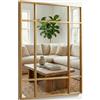 Marctani Specchio per finestra da parete 90 x 60 cm - Specchio industriale decorativo con cornice in metallo - Design rettangolare effetto finestra per ingresso, ingresso e soggiorno