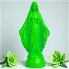 Comemori Pop Mary, statua moderna della Vergine Maria, statuetta decorativa in resina, regalo da collezione unico (verde fluo)
