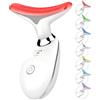 DANGSHAN Massaggiatore viso e collo a 7 colori, per terapia della luce, a base di luce rossa, massaggiatore facciale per la cura della pelle, rassodante, levigante (bianco)