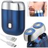 ViEinkaufen Mini rasoio elettrico, rasoio elettrico da uomo, ricaricabile, impermeabile, compatto, rasoio elettrico portatile, a doppia testa, rasoio a testa bagnata e asciutta, per viaggi, casa, viaggi di lavoro