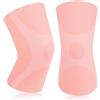 Beugo Ginocchiera Ortopedica, 2 Pezzi Ginocchiera Stabilizzante di Supporto, Ginocchiera a compressione da uomo e donna per Palestra, Corsa (Rosa, L)