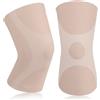 Beugo Ginocchiera Ortopedica, 2 Pezzi Ginocchiera Stabilizzante di Supporto, Ginocchiera a compressione da uomo e donna per Palestra, Corsa (Color carne, M)
