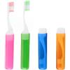 XFentech 4 Pezzi Spazzolino da Viaggio - Spazzolino Portatile con Setole Morbide, Mini Spazzolini Pieghevole per Campeggio e Viaggio per Cura Orale di Bambini e Adulti (Rosa, Blu, Verde, Arancione)