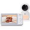 Alecto DVM2050 - Baby monitor con telecamera HD, ampio display a colori da 5 pollici e luce notturna - Telecomandato - Bianco
