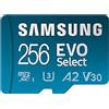 Samsung Scheda microSD Samsung EVO Select (2024) da 256 GB, 160 MB/s + adattatore