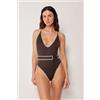 Calzedonia Costume Intero Bicolor Embroidery Marrone