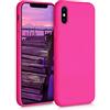 kwmobile Custodia Compatibile con Apple iPhone XS Cover - Back Case per Smartphone in Silicone TPU - Protezione Gommata - rosa shocking
