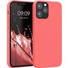 kwmobile Cover per Apple iPhone 12 / iPhone 12 Pro Custodia - Back Case per Smartphone in Silicone TPU - Protezione Gommata - corallo vivo