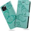 DENDICO Cover per iPhone 11 PRO, Portafoglio Custodia in PU Pelle per iPhone 11 PRO, Antiurto Cover a Libro con Slot per Carte, Verde