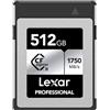 Lexar Professionale CFexpress Type-B 512 GB Argento Lettura massima 1750 MB/s Scrittura massima 1.300 MB/s Supporta produttori giapponesi, LCXEXSL512G-RNENG