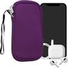 kwmobile Custodia in Neoprene con Zip per Smartphone XL - 6,7/6,8 - Astuccio Portacellulare a Sacchetto con Cerniera - Borsa in viola