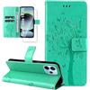 Dcjlbo Cover per Xiaomi Redmi Note 14 4G Custodia Cover in Pelle Portafoglio a Libro con Pellicola Vetro Temperato Porta Carte Cover Flip Case Antiurto Custodia per Redmi Note 14 4G-Verde