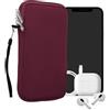 kwmobile Custodia in Neoprene con Zip per Smartphone XL - 6,7/6,8 - Astuccio Portacellulare a Sacchetto con Cerniera - Borsa in mora