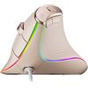Nulea Mouse Verticale Cablato, Mouse Ottico Ergonomico USB Con 4 DPI Regolabili, 11 Modalità di Retroilluminazione RGB, Compatibile Con Laptop, PC, Desktop, Mac, Rosa