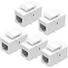 NECABLES Confezione da 5 accoppiatori Keystone per telefono CAT3 RJ11 | RJ11 6P4C femmina a femmina, bianco