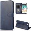 CTIUYA Cover per iPhone SE 2022 / iPhone SE 2020 / iPhone 8 / iPhone 7 Custodia in Pelle Portafoglio a Libro Flip Case con Porta Carte Magnetica,Blu Scuro