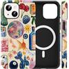 Kilbnom Magnetica Collage Cover per iPhone 14/iPhone 13 Estivi Oceano, Aesthetic Summer Pesci Motivo, Compatibile con MagSafe Silicone Custodia Disegno per Ragazza Donne, Case per iPhone 13 6,1