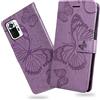 DENDICO Cover per Xiaomi Redmi Note 10 PRO, Portafoglio Custodia in PU Pelle per Xiaomi Redmi Note 10 PRO, Antiurto Cover a Libro con Slot per Carte, Viola