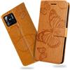 DENDICO Cover per Xiaomi Redmi 10C, Portafoglio Custodia in PU Pelle per Xiaomi Redmi 10C, Antiurto Cover a Libro con Slot per Carte, Giallo