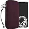 kwmobile Custodia in Neoprene con Zip per Smartphone XL - 6,7/6,8 - Astuccio Portacellulare a Sacchetto con Cerniera - Borsa in viola bordeaux