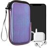 kwmobile Custodia in Neoprene con Zip per Smartphone L - 6,5 - Astuccio Portacellulare a Sacchetto con Cerniera - Borsa in lavanda metallizzato